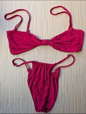 Scarlet Knot-Front Bikini Set